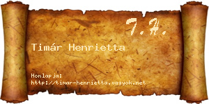 Timár Henrietta névjegykártya