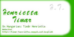 henrietta timar business card