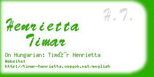 henrietta timar business card